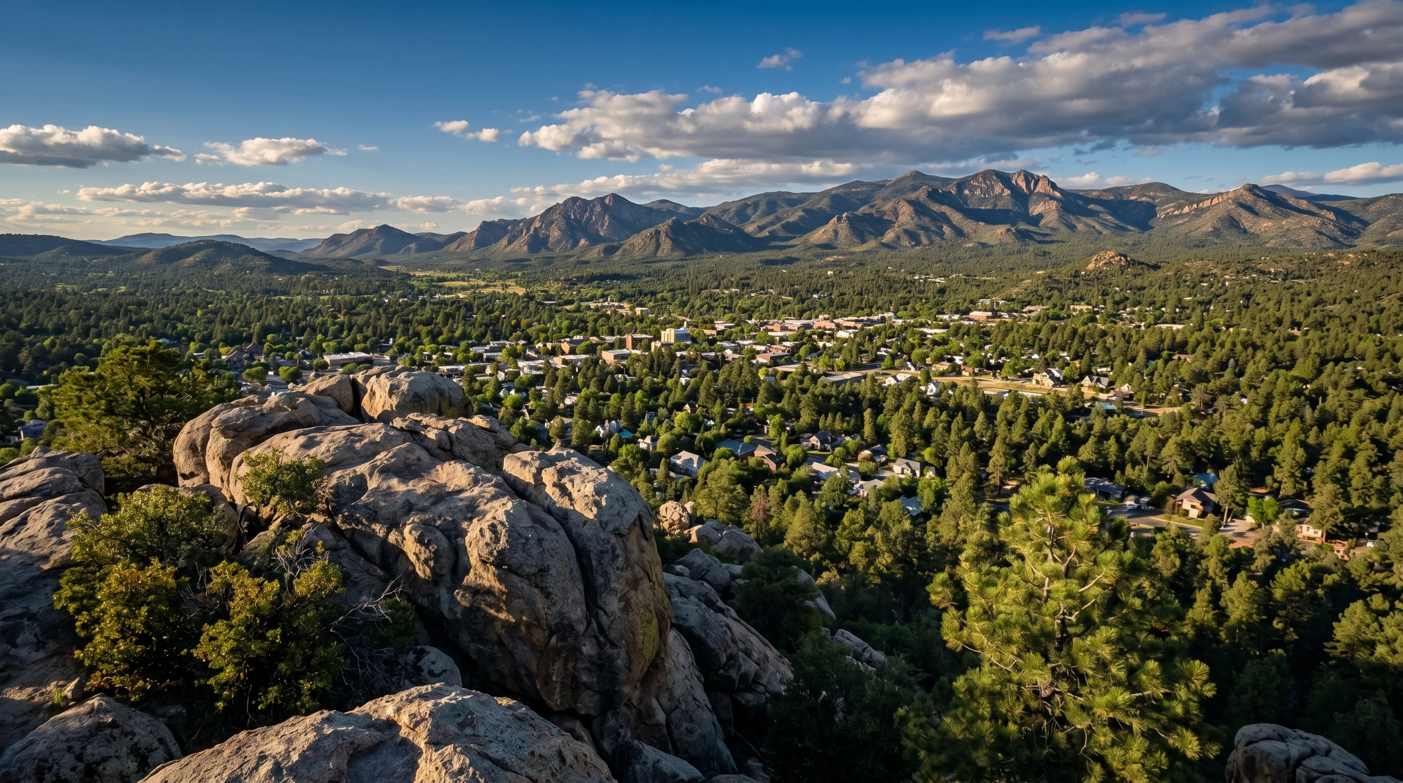 Sweeping landscape view of Prescott Arizona from a high elevation overlook