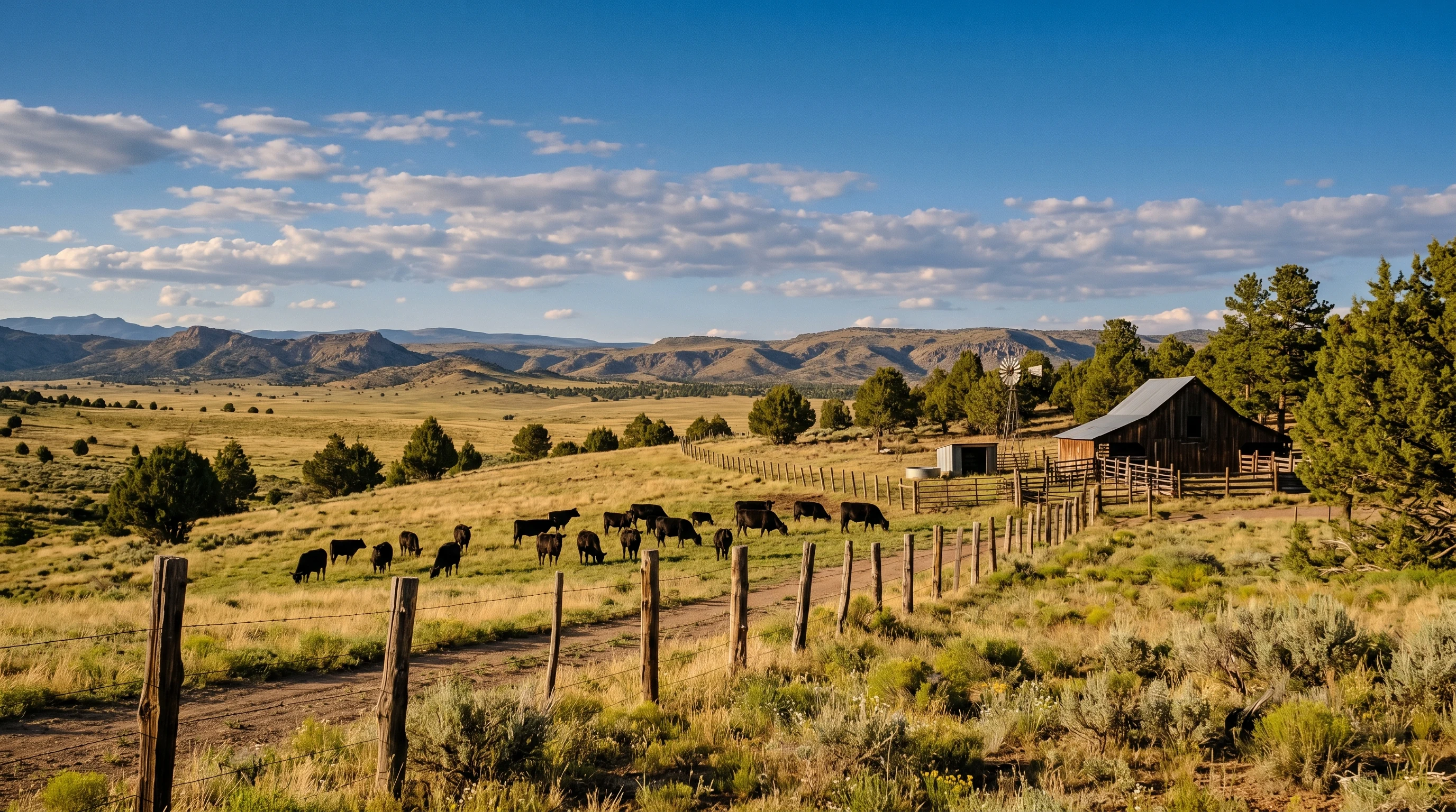 Working ranch landscape in rural Arizona near Kirkland